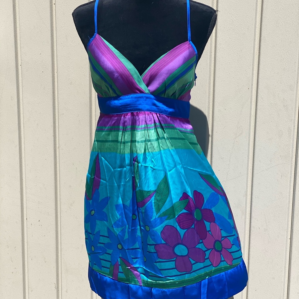 Silky Floral Strap Dress